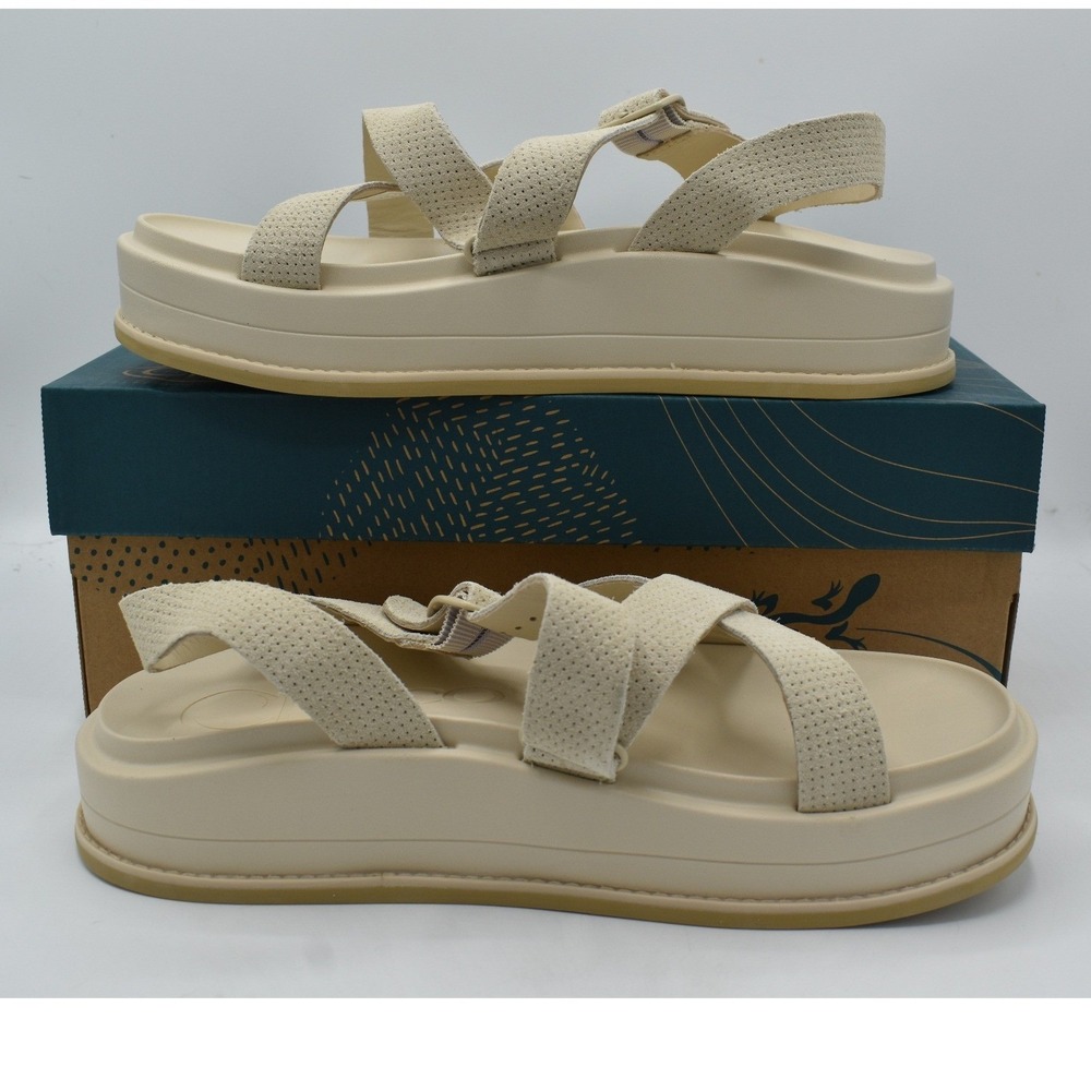 Chaco Townes Midform Suede Sandal Womens 11 Khaki New Platform Shoes - Picture 9 of 12